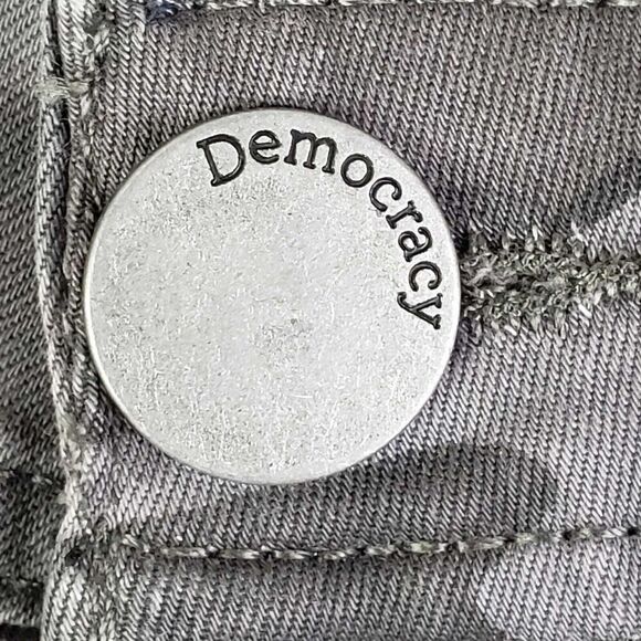 Democracy Jeans Womens Size 6 Ab Solution Gray Camo Straight Leg Mid Rise - Picture 4 of 9